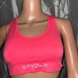 Spyder Active‎ Impact Woman's Sz Med NWT Pink Sports Bra Stretch Racerback *DN3